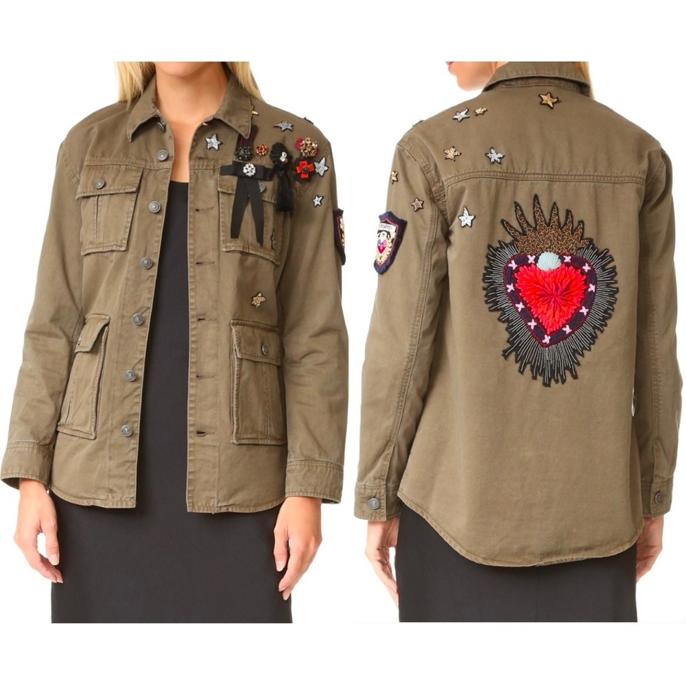 Cinq à Sept Canyon Embellished Military Jacket, Orig $595, Small